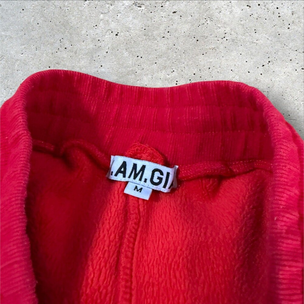 I.AM.GIA Tracksuit Set Womens M Red Cropped Hoodie Sweatpants Striped Loungewear - Picture 11 of 11